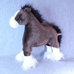 Gund HORSE CLYDESDALE "Clyde" Pony 15" Large Brown White Plush Animal Stuffed‎